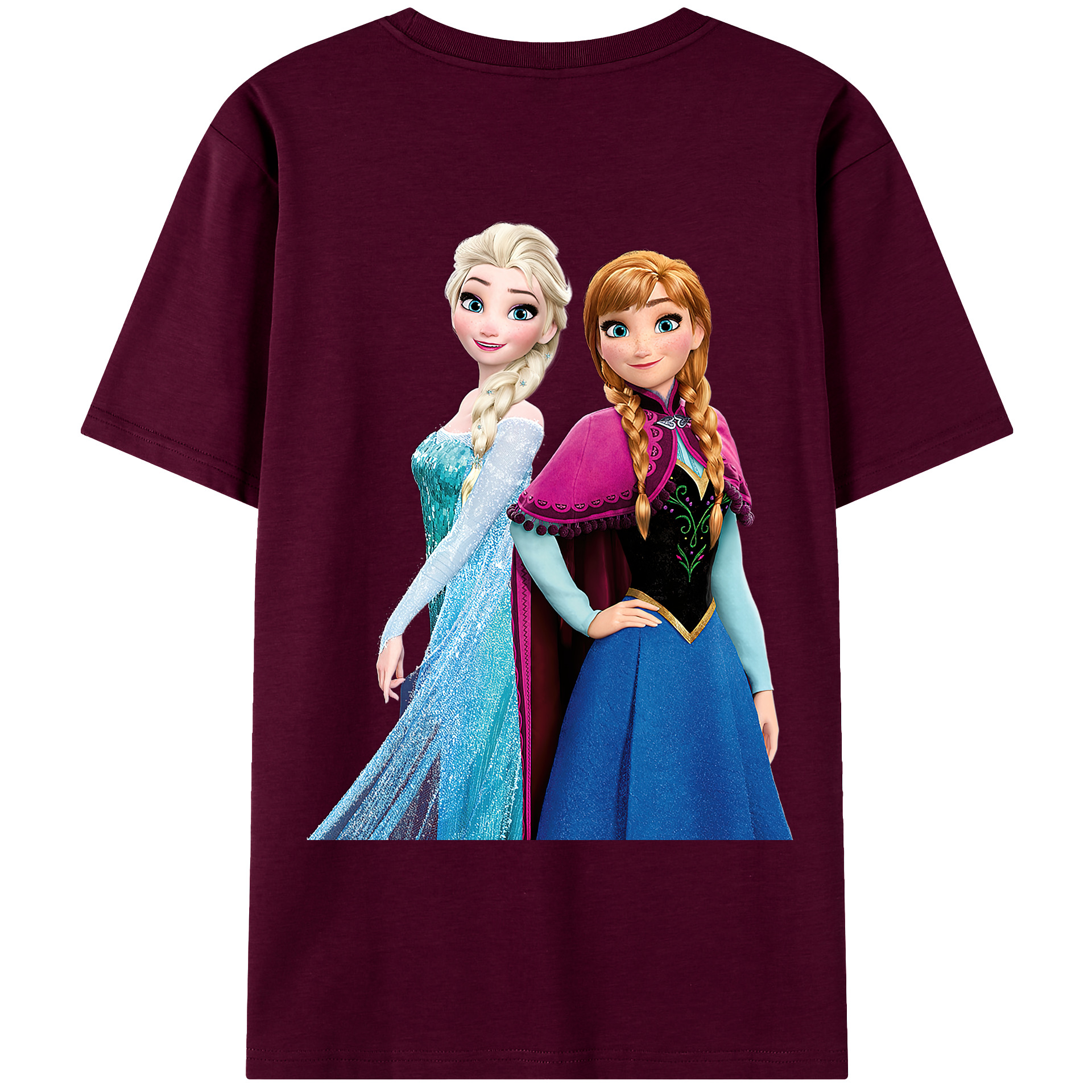 （画像用） アナと雪の女王 アンナ エルサ Frozen Anna Elsa レディース半袖Tシャツ(バックプリント)